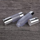 Plastic PP Frosting Airless Cosmetic Bottles Silver Plating Cap Less For Lotion
