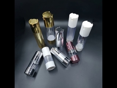 Gold Screen Printing 1.5oz Plastic 50ml Cosmetic Airless Pump Cream Jar