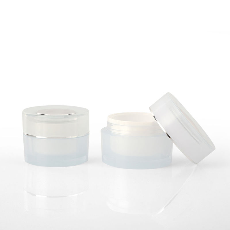 White Color PP Plastic Makeup Jars / Personal Care Facial Cream Jars Eco Friendly