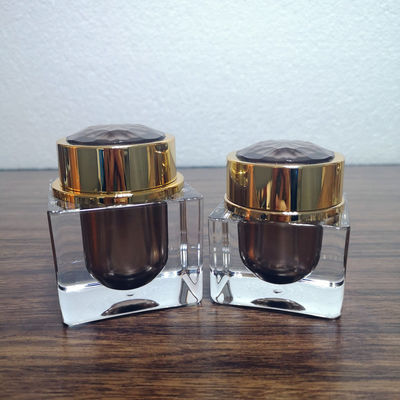 Wysokiej jakości 15g 30g 50g brązowy tworzywo sztuczne PMMA akrylowe glod plating kremu słoik dostawca opakowania kosmetyczne